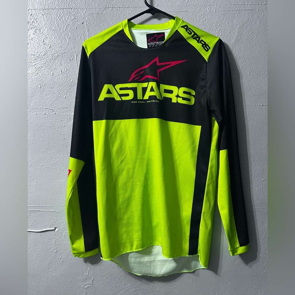 Alpinestars Black and Neon Yellow Motocross Jersey